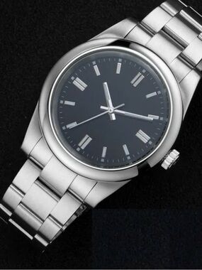 Luxury mens stainless steel 41mm watch automatic mechanical